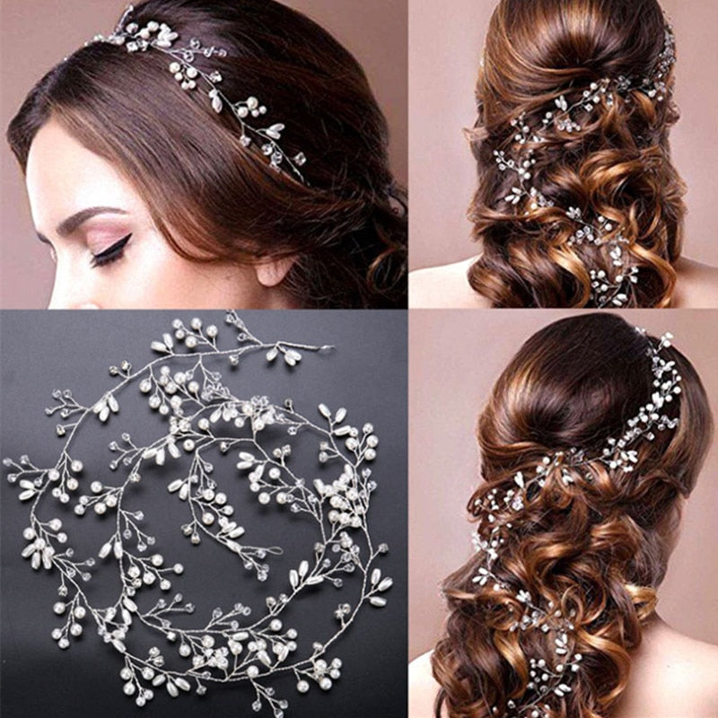 Half-Up, Half-Down Wedding Hairstyles that're Chic and Versatile : Pearl Hair  Band